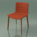 modèle 3D Chaise 0356 (4 pieds en bois, rembourrée, effet teck) - preview