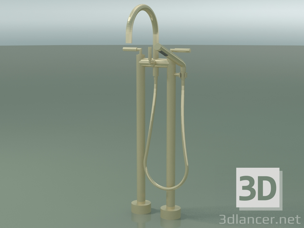 modello 3D Miscelatore vasca due fori per installazione a pavimento (25943 882-28) - anteprima