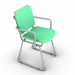 3d модель металеве м'яке крісло – превью