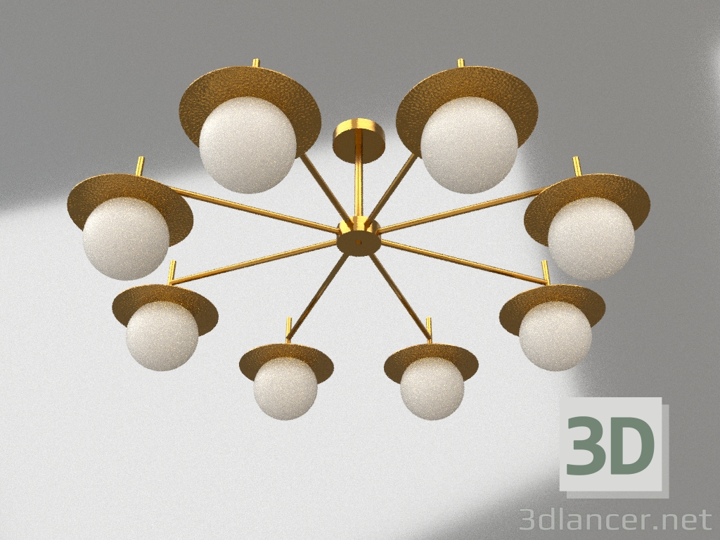 3D Modell Pendelleuchte Kamelie (FR5202PL-08BS) - Vorschau