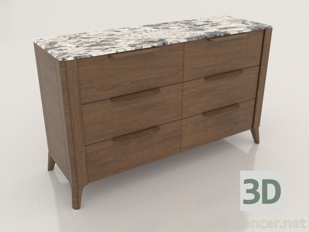3d model Chest of drawers (Brown) - preview