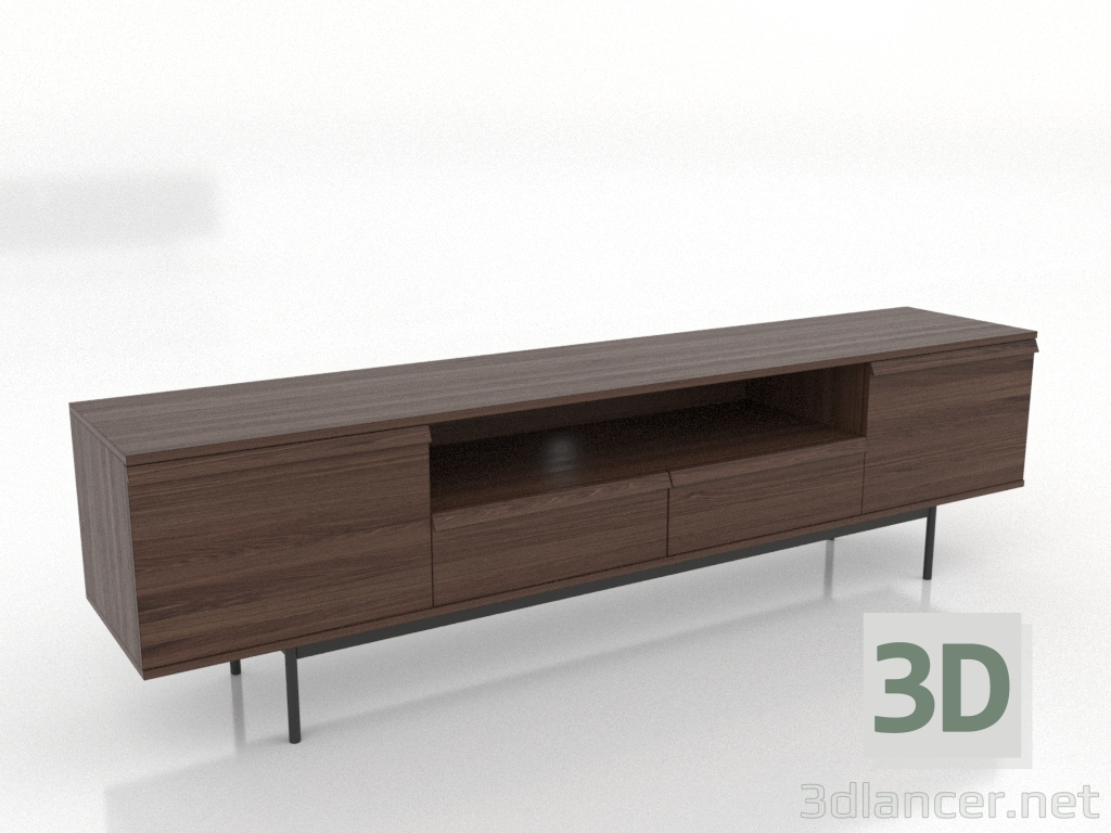 modèle 3D Meuble TV LARGE OPEN 2 2000 mm (noyer foncé) - preview modèle 3D Meuble TV LARGE OPEN 2 2000 mm (noyer foncé) - preview
