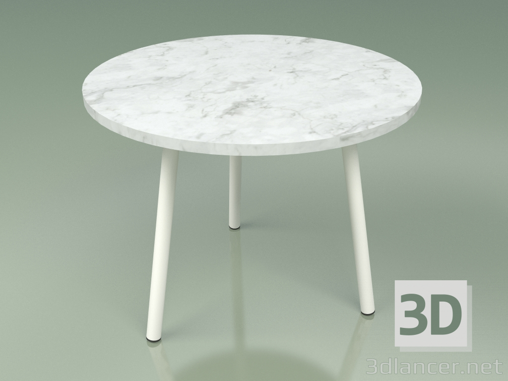 modello 3D Tavolino 013 (Metallo Latte, Marmo Carrara) - anteprima