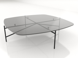 Niedriger Tisch 120x120 mit Glasplatte