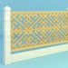 3d model Concrete and Wood Fence - preview