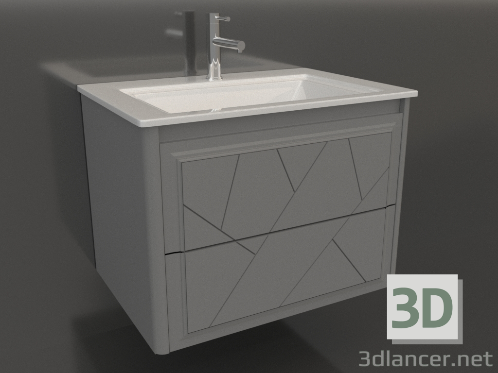 3D modeli Luigi 70 dolap (mat gri, asılı) - önizleme 3D modeli Luigi 70 dolap (mat gri, asılı) - önizleme