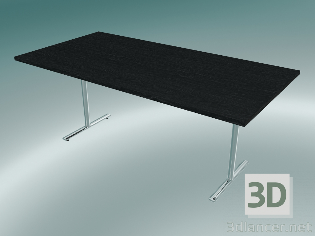 modello 3D Tavolo con piano a T rettangolare (1800x900mm) - anteprima