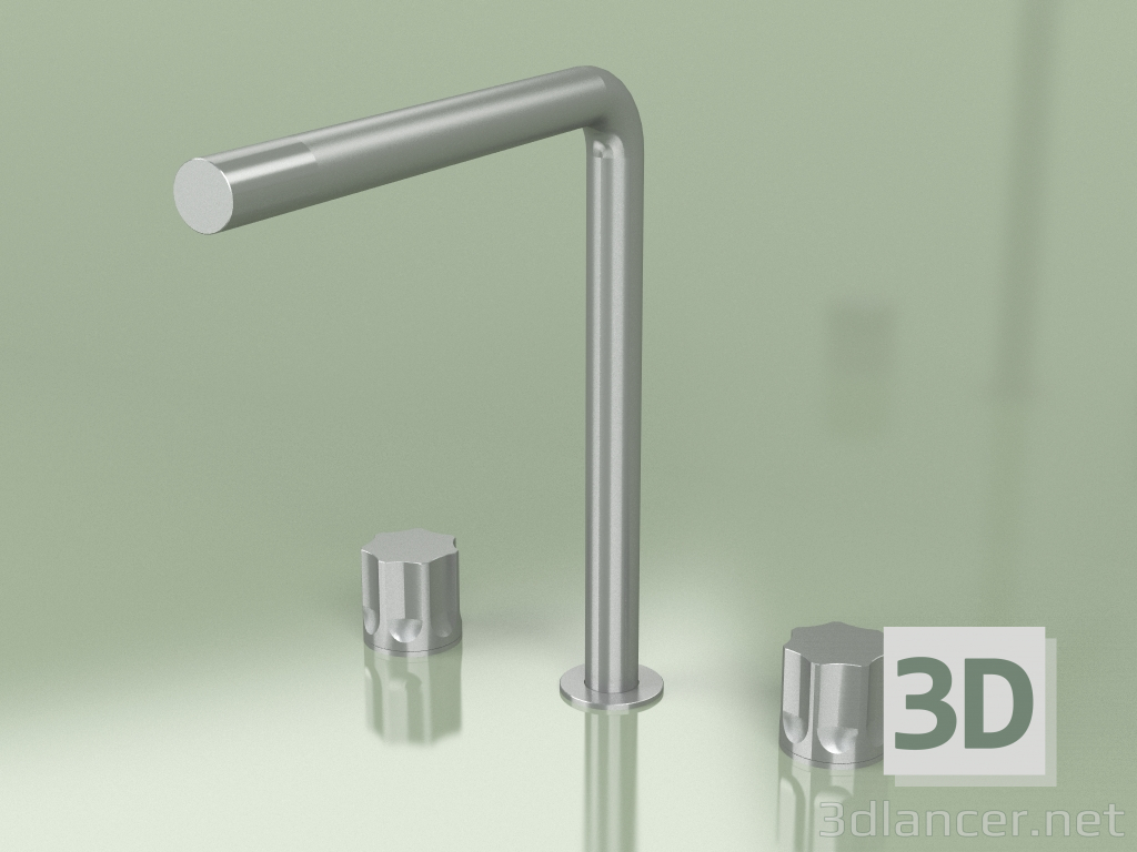 3d model Three-hole mixer with swivel spout (17 08 V, AS) - preview