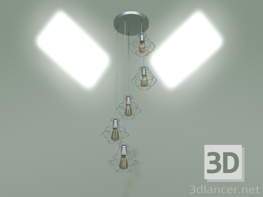 modello 3D Lampada a sospensione 4289 Argento Diamante - anteprima