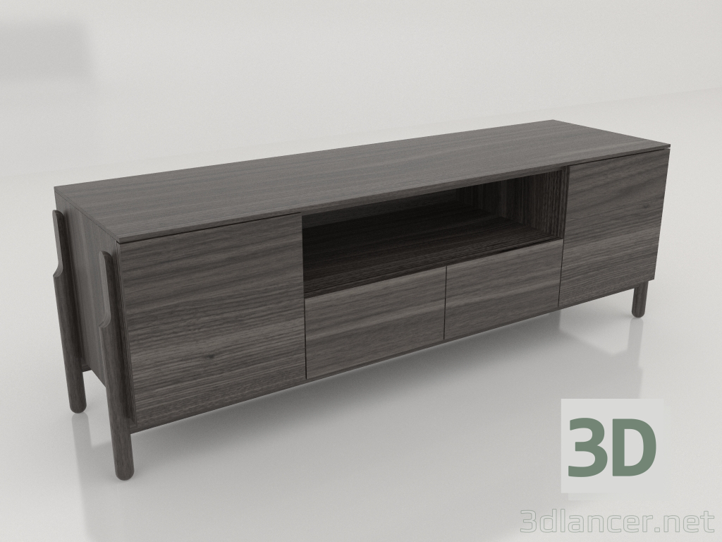 3d model curbstone under tv - preview