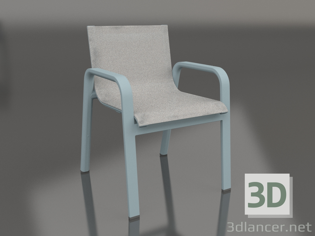 3d model Dining club chair (Blue gray) - preview