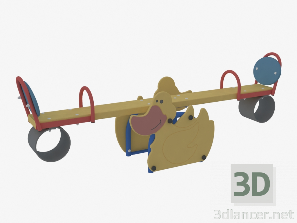 3d модель Гойдалка-балансир дитячого ігрового майданчика Качка (6209) – превью