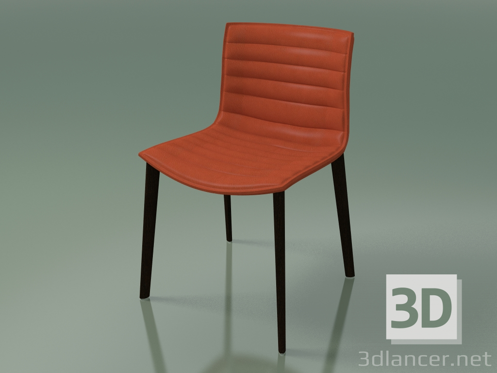 3d model Chair 0356 (4 wooden legs, upholstered, wenge) - preview