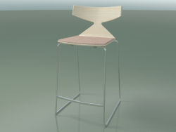 Stackable Bar Stool 3712 (with cushion, White, CRO)