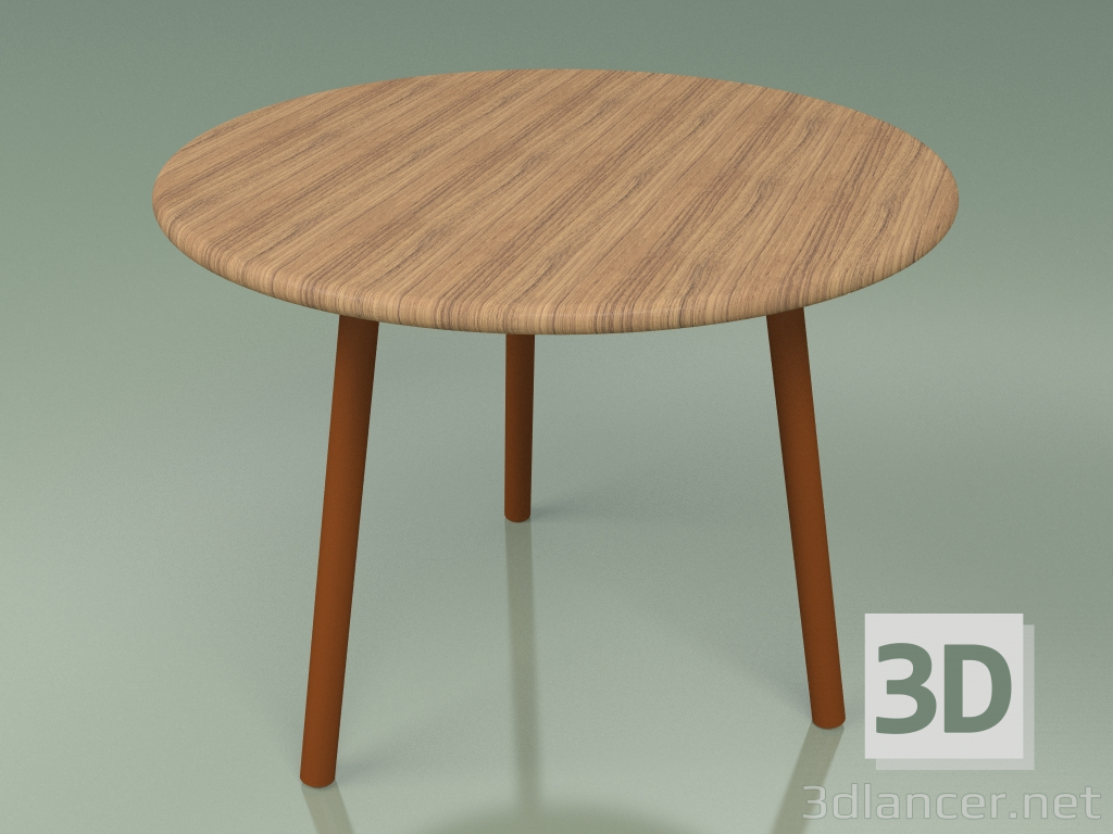 modello 3D Tavolino 013 (Metallo Ruggine, Teak) - anteprima