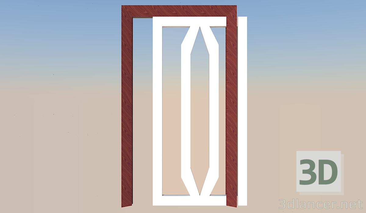 3d модель Міжкімнатні двері – превью