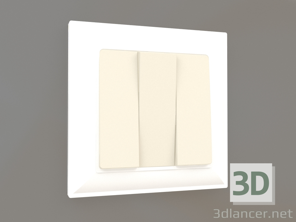 3D Modell Dreifachschalter (Elfenbein) - Vorschau