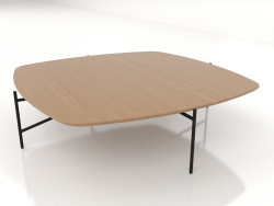 लकड़ी के टेबल टॉप के साथ नीची टेबल 120x120