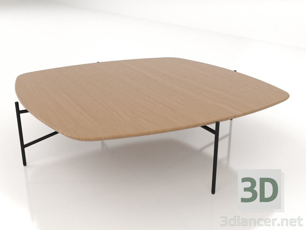 modello 3D Tavolo basso 120x120 con piano in legno - anteprima