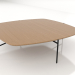 3D Modell Niedriger Tisch 120x120 mit einer Tischplatte aus Holz - Vorschau