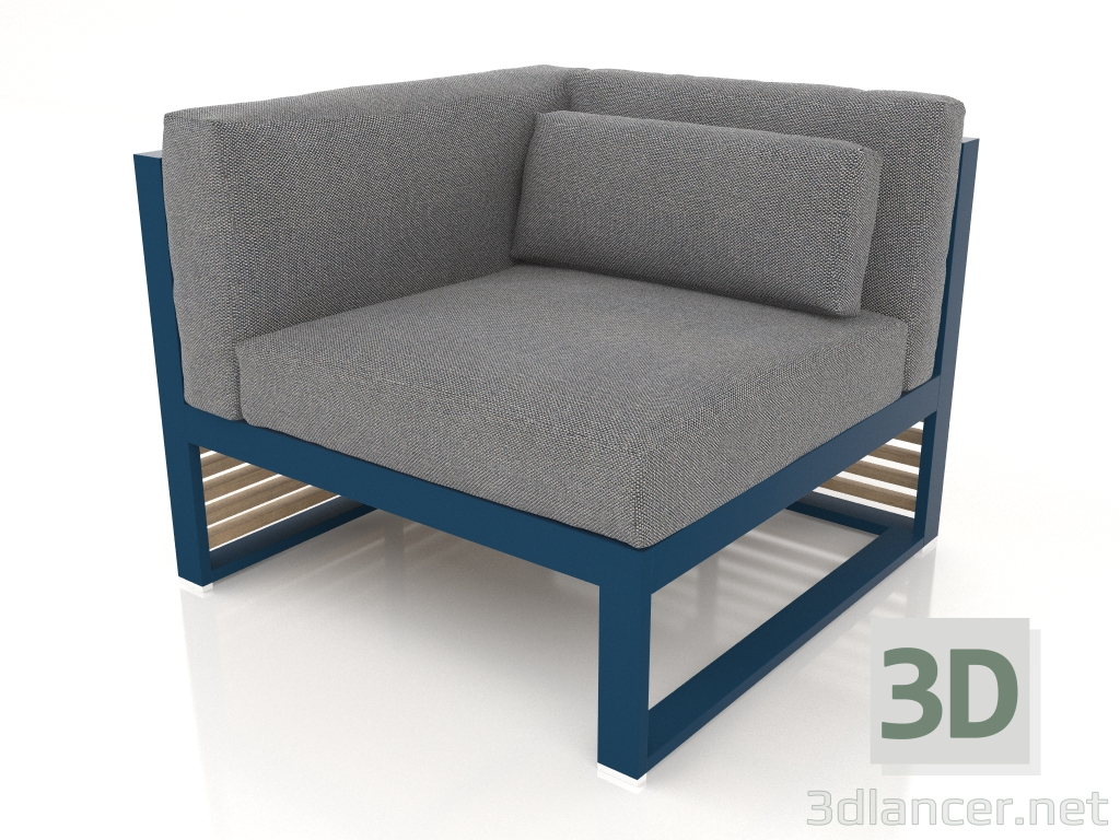 3D modeli Modüler kanepe, sol bölüm 6 (Gri mavi) - önizleme