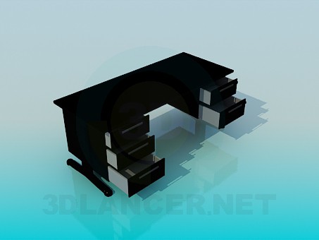 3d model A writing desk - preview 3d model A writing desk - preview