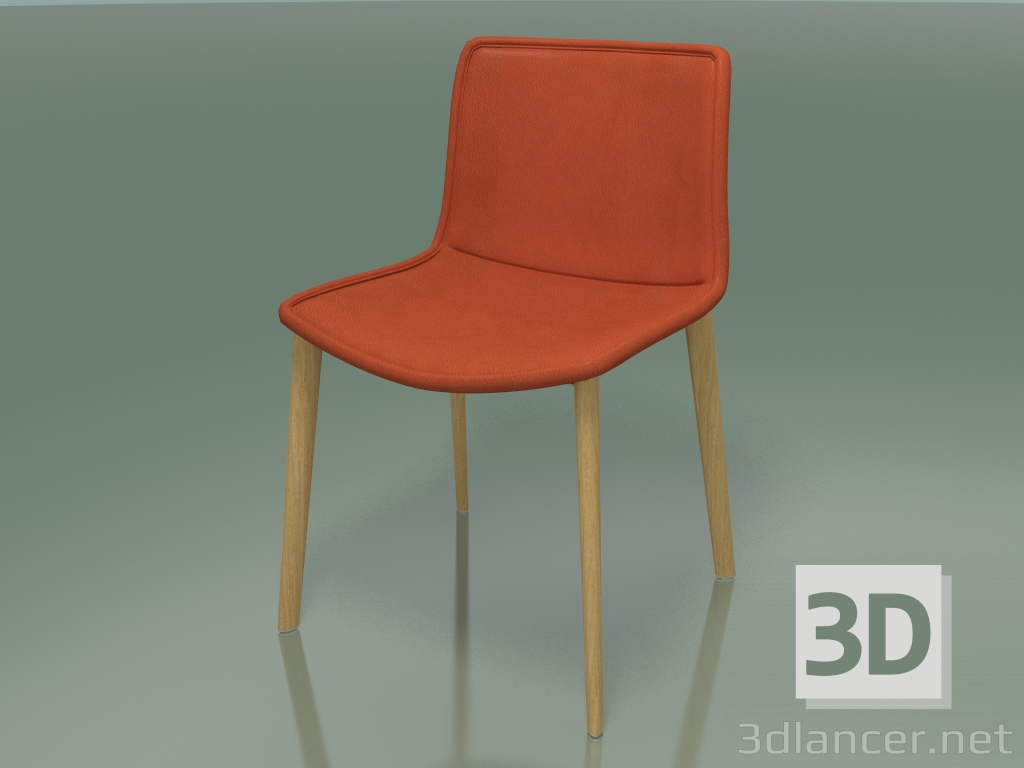modèle 3D Chaise 0311 (4 pieds en bois, avec revêtement en cuir amovible, chêne naturel) - preview