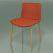 Modelo 3d Cadeira 0311 (4 pernas de madeira, com estofamento removível de couro, carvalho natural) - preview