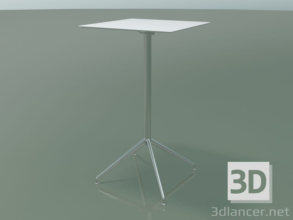 3D Modell Quadratischer Tisch 5747 (H 103,5 - 59 x 59 cm, ausgebreitet, Weiß, LU1) - Vorschau