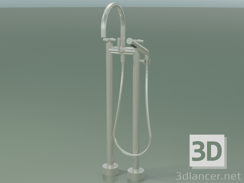 modello 3D Miscelatore vasca due fori per installazione a pavimento (25943 892-06) - anteprima