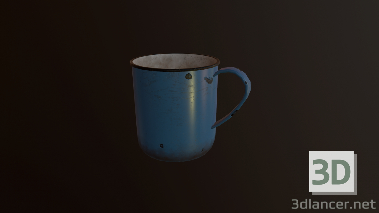 3d enamel mug model buy - render