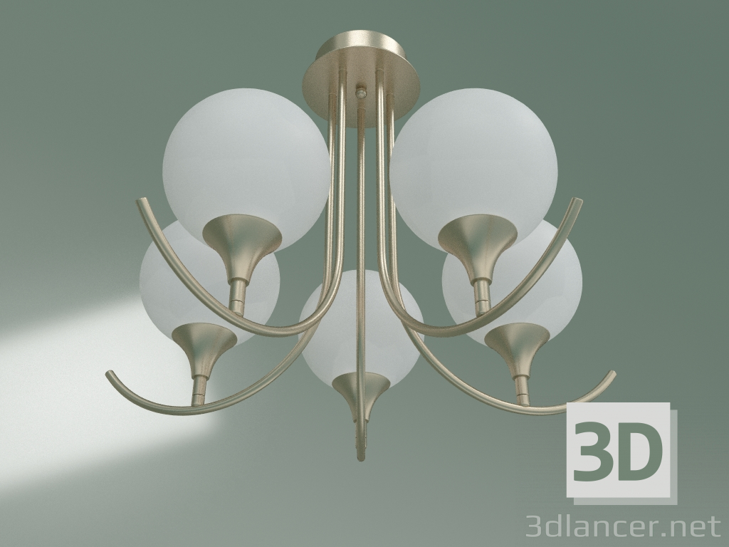 modello 3D Lampadario a soffitto Moon 70101-5 (oro) - anteprima