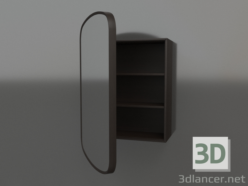 modello 3D Specchio (con cassetto semiaperto) ZL 17 (460x200x695, legno marrone scuro) - anteprima
