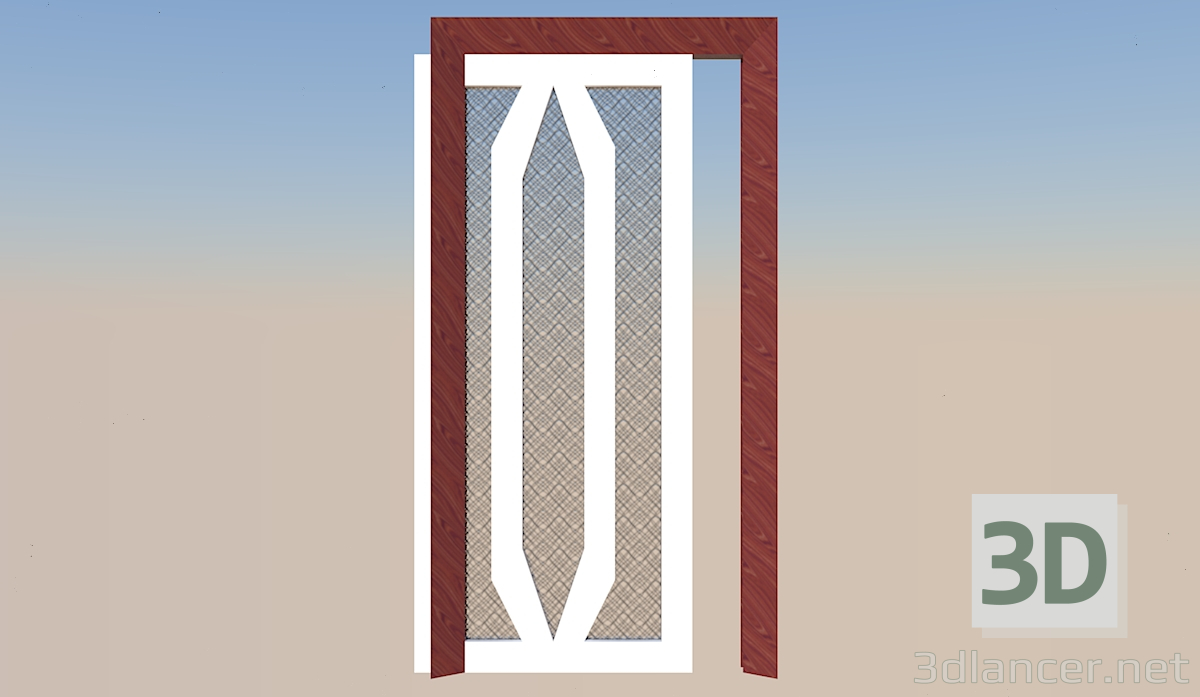 3D Modell Tür zum Badezimmer - Vorschau