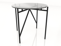 Uma mesa baixa d50 com tampo de vidro
