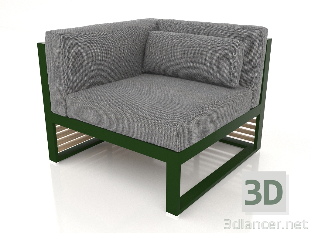 3D Modell Modulares Sofa, Abschnitt 6 links (Flaschengrün) - Vorschau