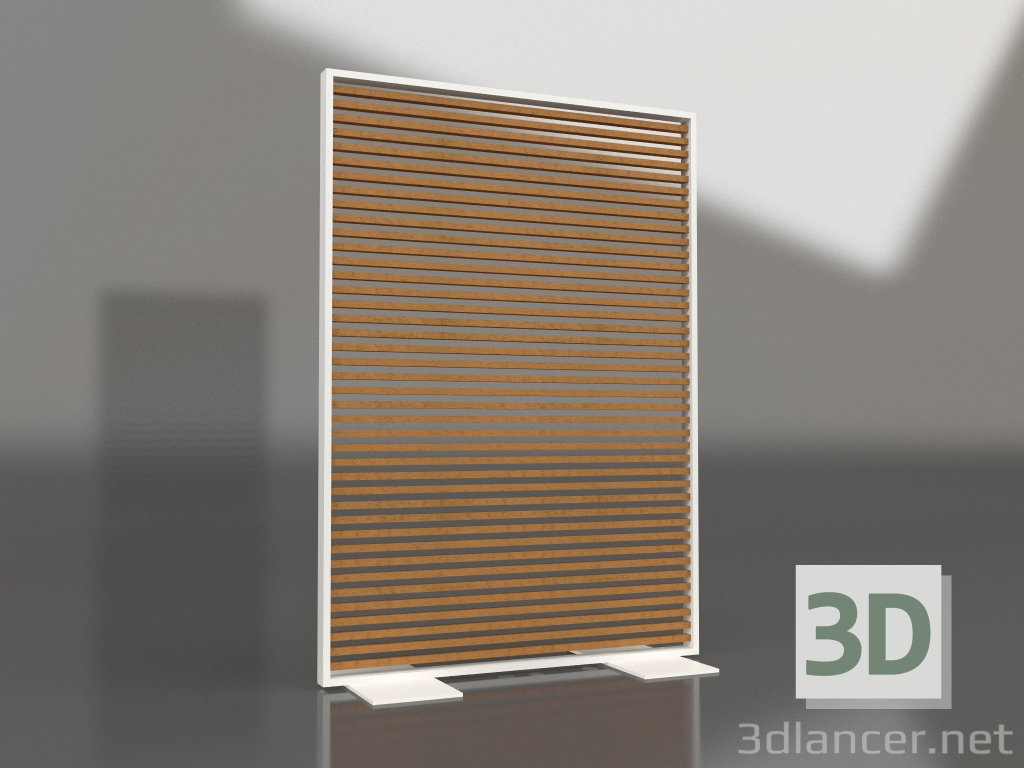 modello 3D Parete divisoria in legno artificiale e alluminio 120x170 (Roble golden, Agate grey) - anteprima