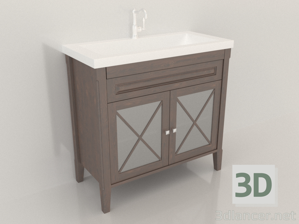 3D modeli Palermo 90 büfe (açık ceviz) - önizleme 3D modeli Palermo 90 büfe (açık ceviz) - önizleme