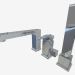 modello 3D Miscelatore vasca con tre fori cubici (BDD 013M) - anteprima