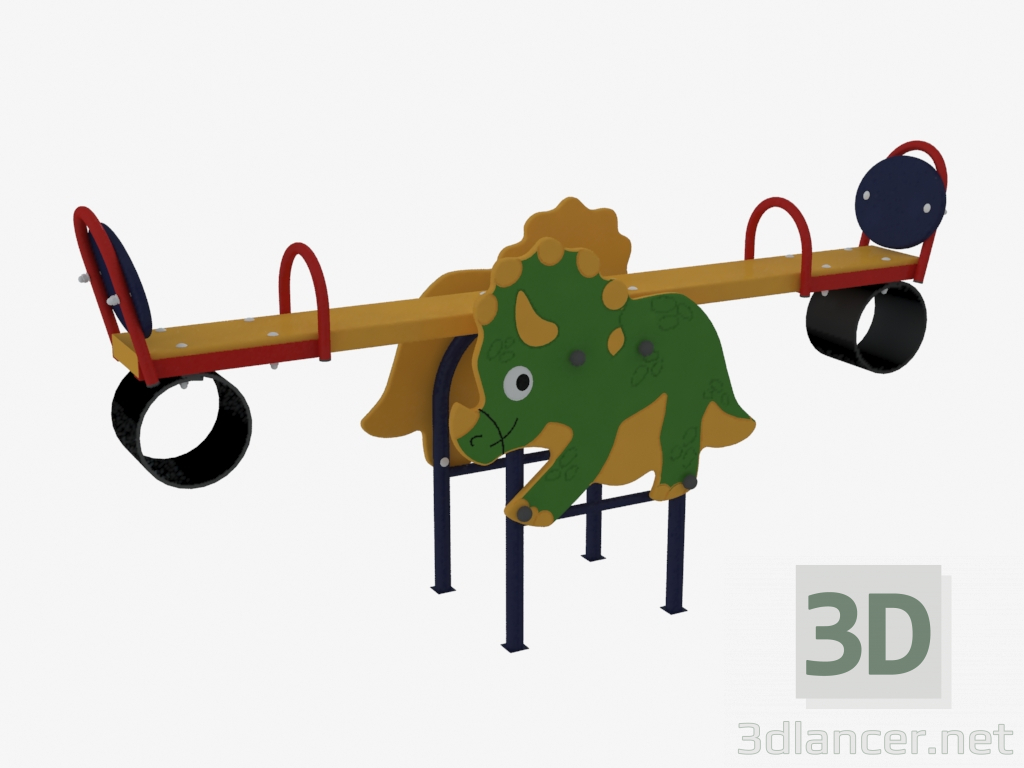 3d модель Качалка-балансир детской игровой площадки Динозавр (6211) – превью