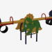 3D Modell Schaukelstuhl Ausgleichsgewicht eines Kinderspielplatzes Dinosaurier (6211) - Vorschau