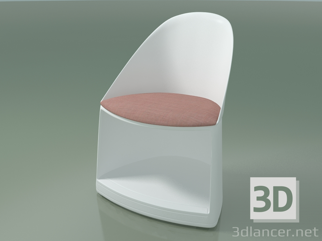 modello 3D Sedia 2302 (con ruote e cuscino, polipropilene PC00001) - anteprima