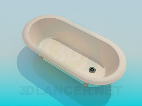 3D Modell Badewanne auf Beinen - Vorschau