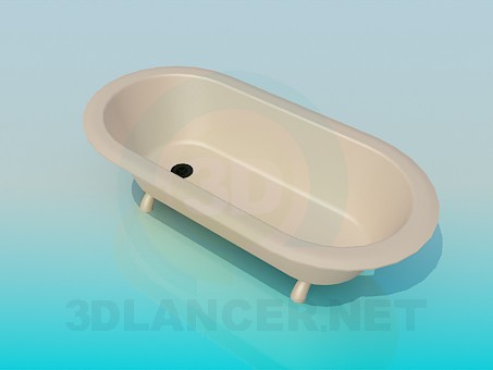 3d model Bath tub on legs - preview 3d model Bath tub on legs - preview