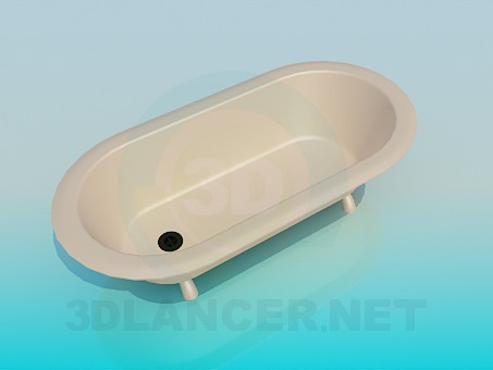 3d model Bath tub on legs - preview 3d model Bath tub on legs - preview