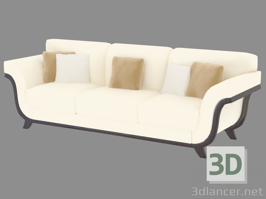 modèle 3D canapé en cuir Triple - preview