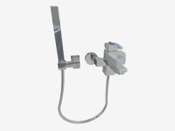 Wall mounted bath mixer with Cubic shower set (BDD 011M)