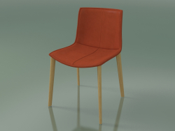 Cadeira 0311 (4 pernas de madeira, com estofamento removível em couro, capa 1, carvalho natural)