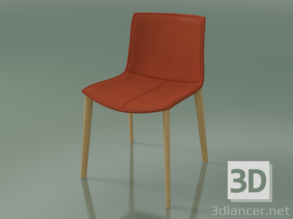 modello 3D Sedia 0311 (4 gambe in legno, con rivestimento in pelle sfoderabile, rivestimento 1, rovere naturale - anteprima