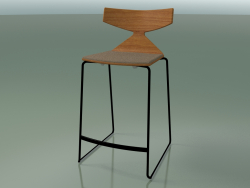 Stackable Bar Stool 3712 (with cushion, Teak effect, V39)